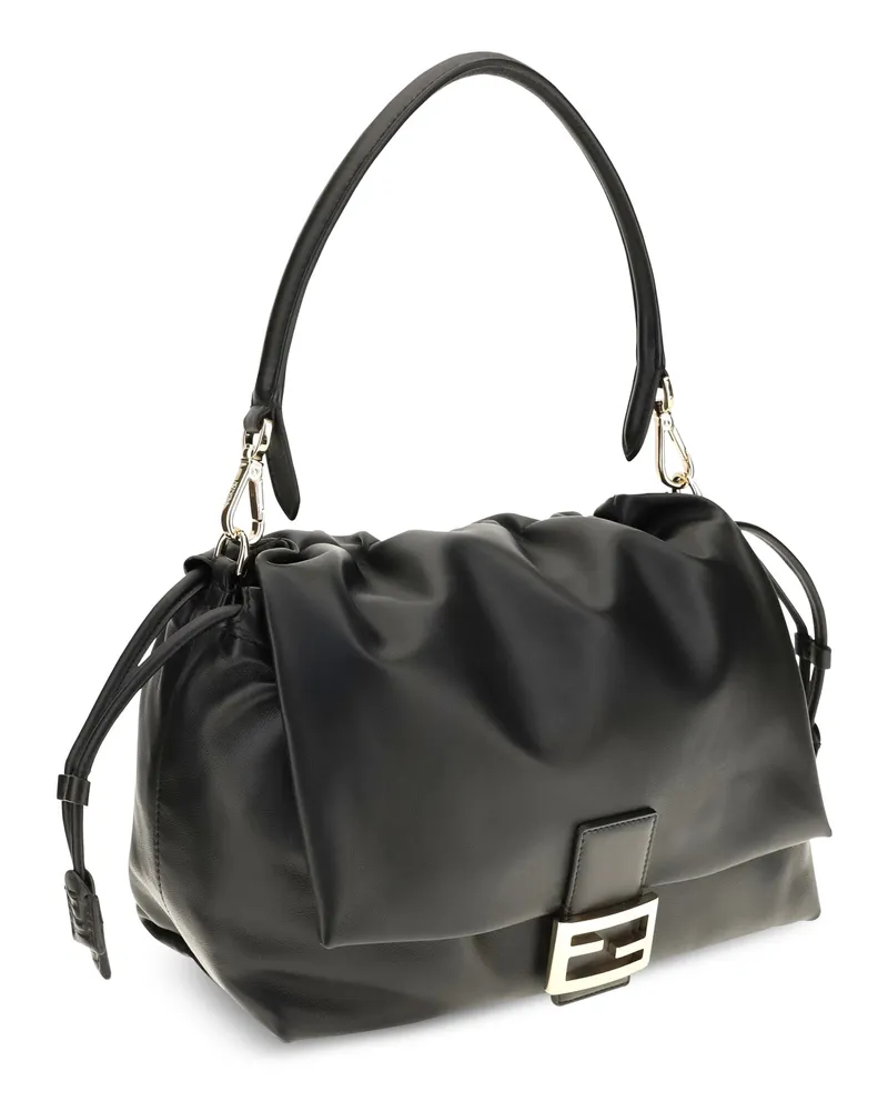 Fendi Women's Baguette Soft Nappa Leather Shoulder Bag Nero Calf Bos Taurus Black