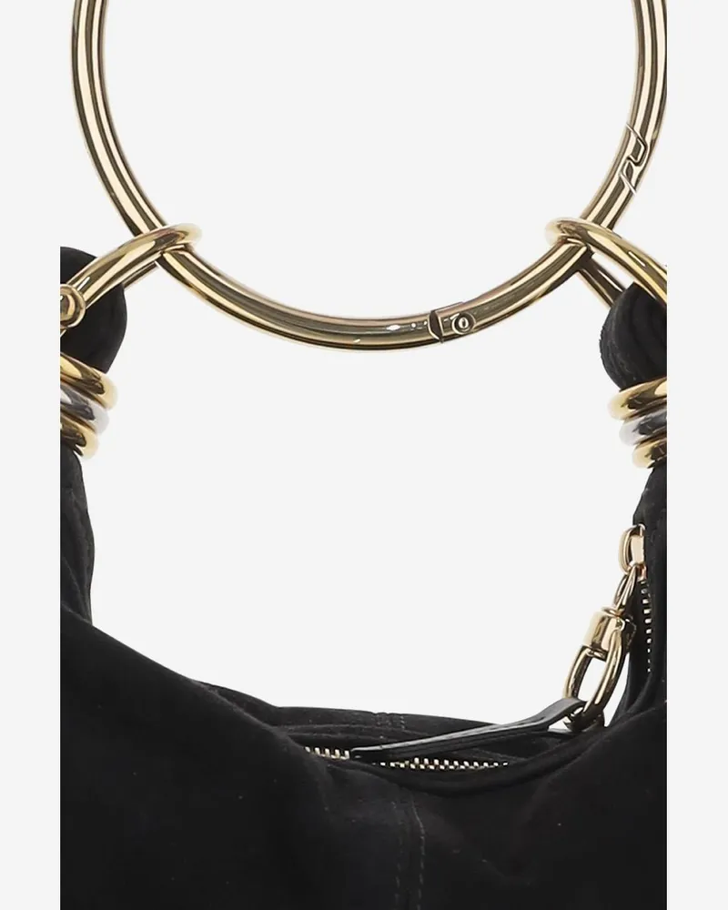Chloé Women's Mini Bracelet Hobo Leather Bag Black Goat Suede (capra Hircus) Shoulder Black