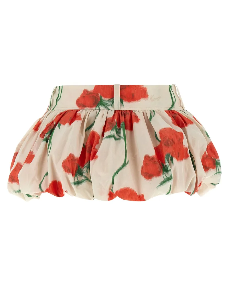 Kenzo Floral Taffeta Skirt — Cream Cream