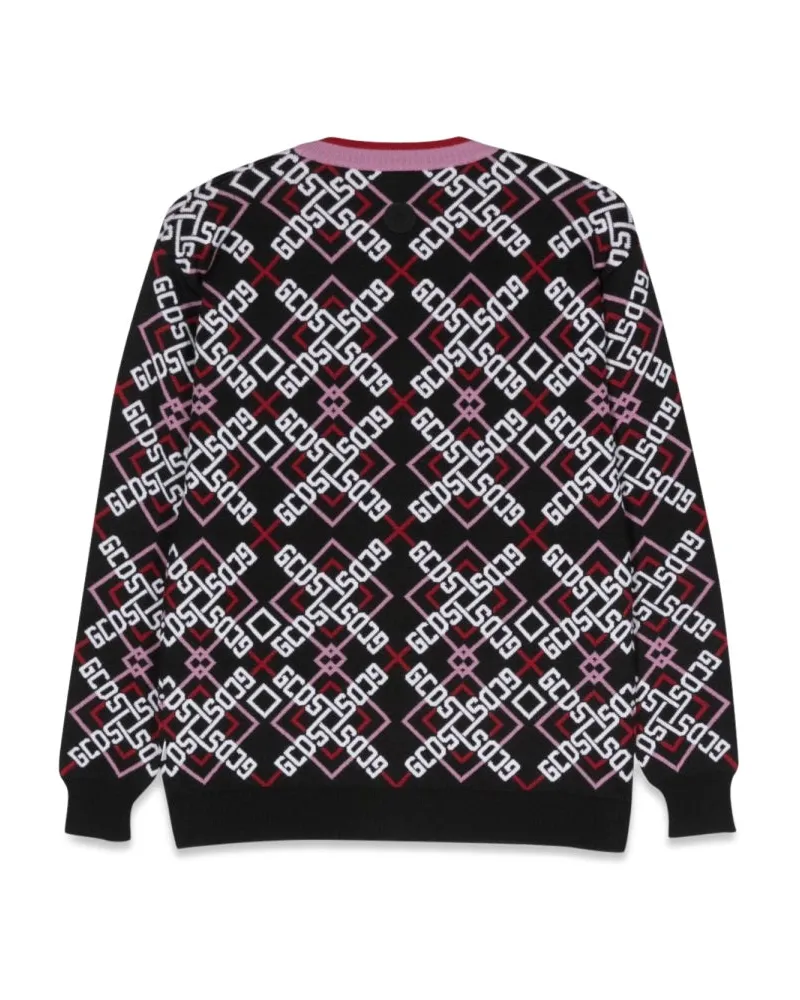 GCDS Virgin Wool Blend Cardigan — Multicolor Multicolor