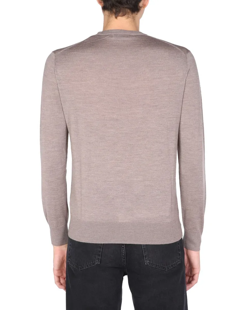 Ballantyne Wool Basolan Crew Neck Sweater — Gray Gray