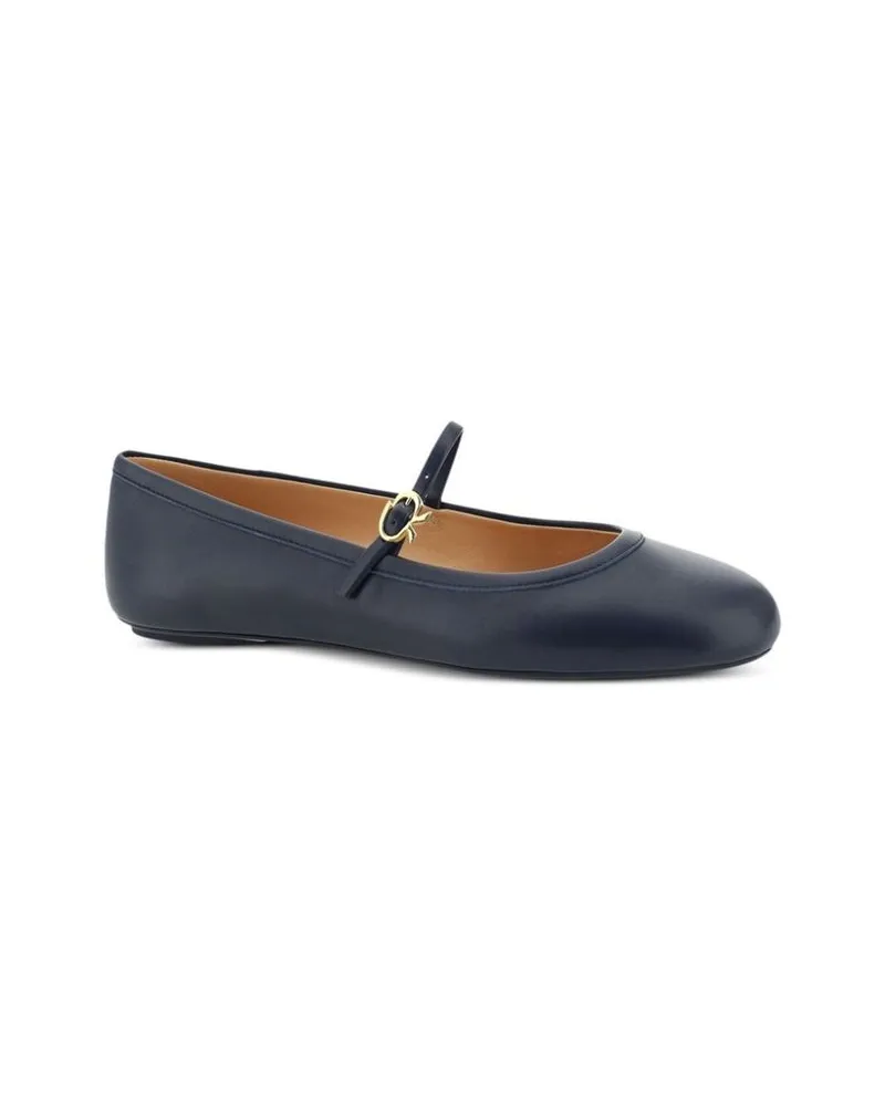 Gianvito Rossi Women's Blue Fabric Ballet Flats Blue