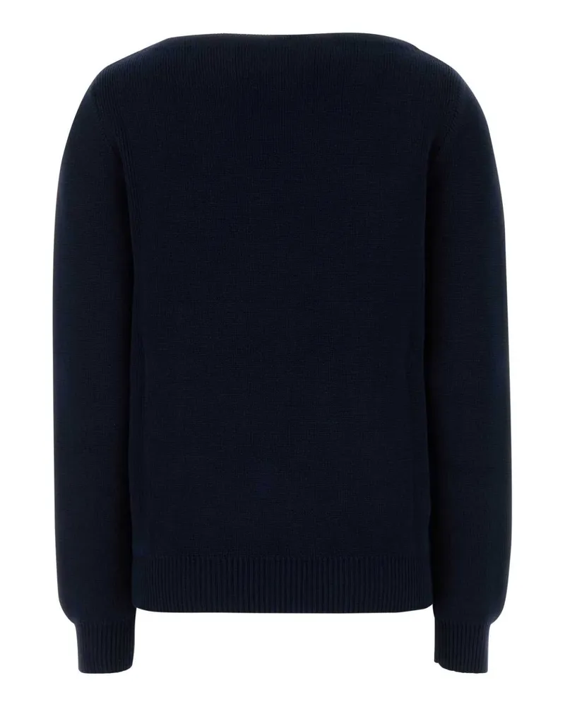Prada Women's Navy Blue Cotton Sweater Bleu Exterior: Maglieria Navy
