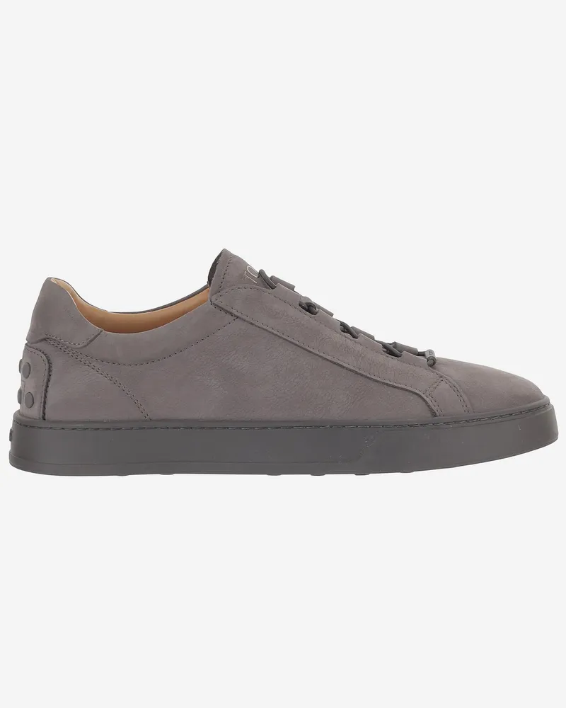 TOD'S Men's Sneakers Suede Taupe Trainers Gray