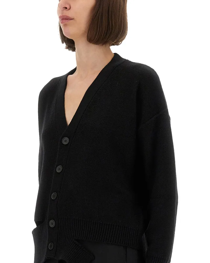 Maison Margiela Virgin Wool Blend Cardigan — Black Black