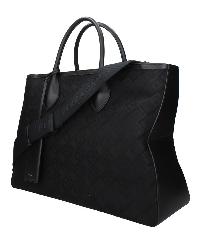 Ferragamo Women's Black Fabric Handbag Bag Black