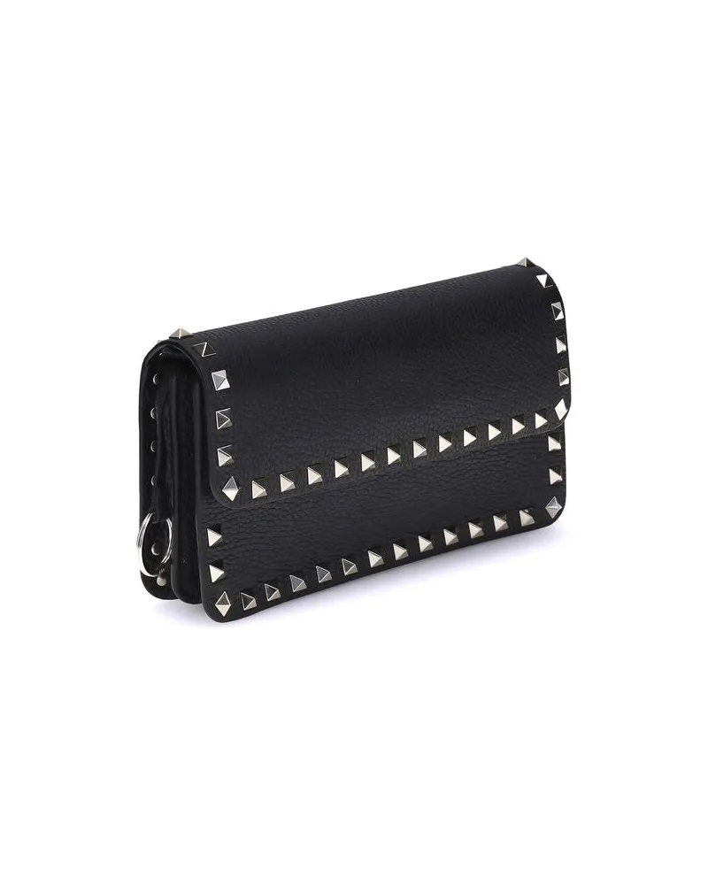 Valentino Garavani Women's Black Calf Leather Bos Taurus Wallet Black