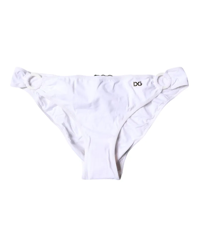 Dolce & Gabbana Women's White Nylon Beachwear Bikini Bottom Swimwear Elastane Clothing White