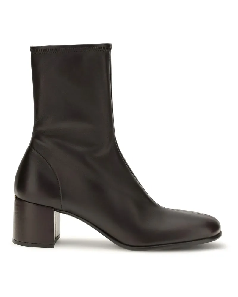 Prada Women's Ankle Boots Stretch Nappa Leather Dark Brown Upper: Lamb (ovis Aries Brown
