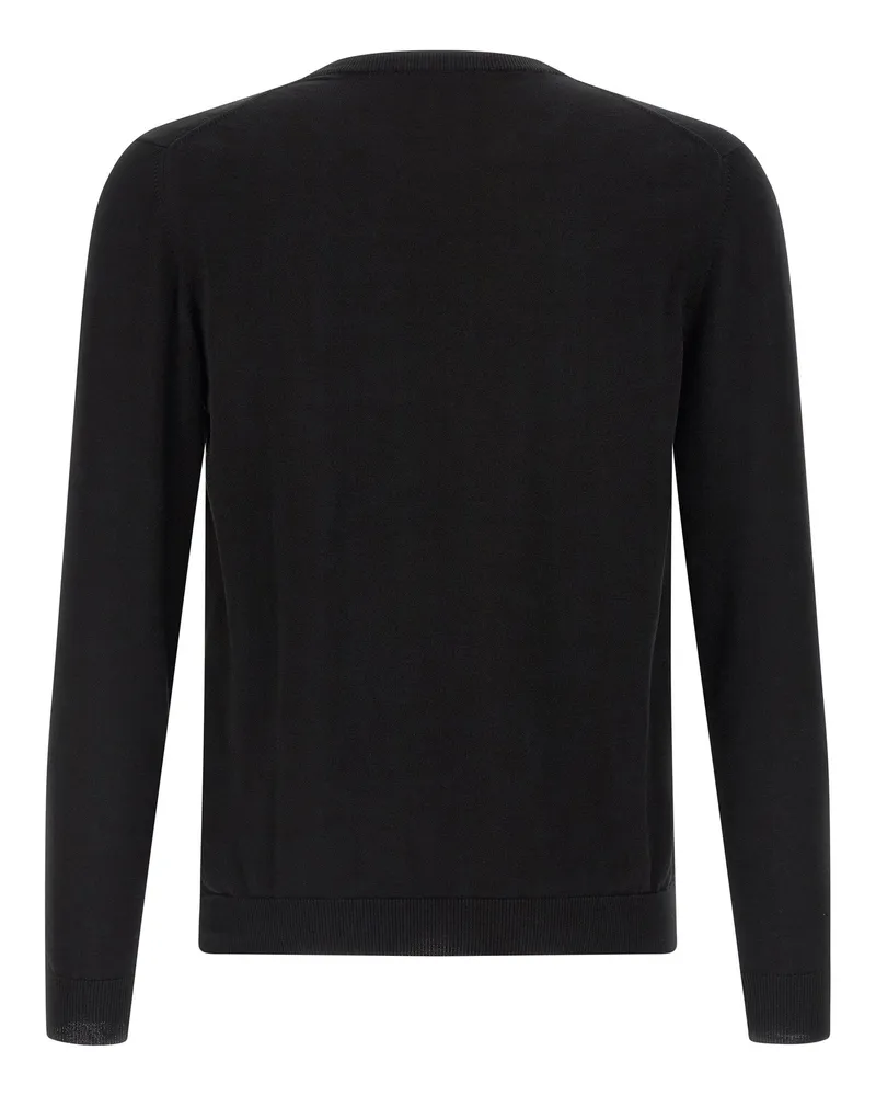 Zanone Cotton Crewneck Sweater — Black Black
