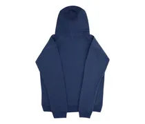 Logo-Embroidered Cotton Hoodie — Navy