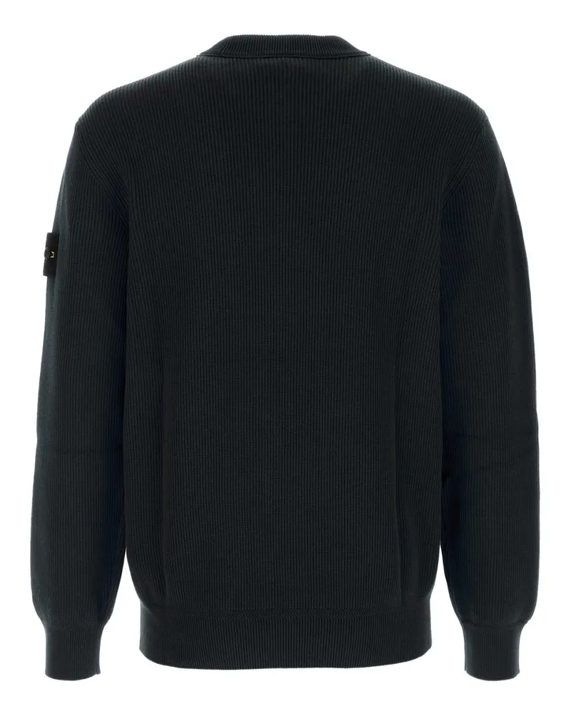 Stone Island Men's Black Cotton Sweater Exterior: Maglieria Black