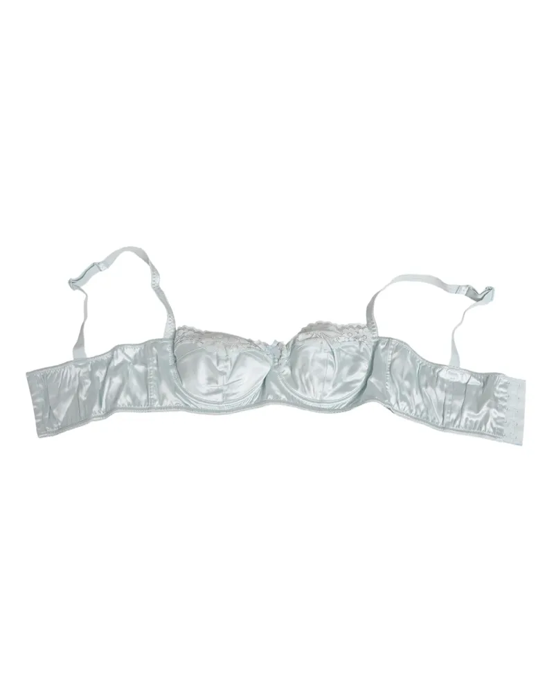 Dolce & Gabbana Women's Light Blue Silk Semi-Padded Balconette Underwear Elastane Clothing Blue