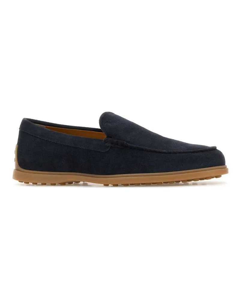 TOD'S Men's Navy Blue Suede Loafers Notte Mocassini Navy