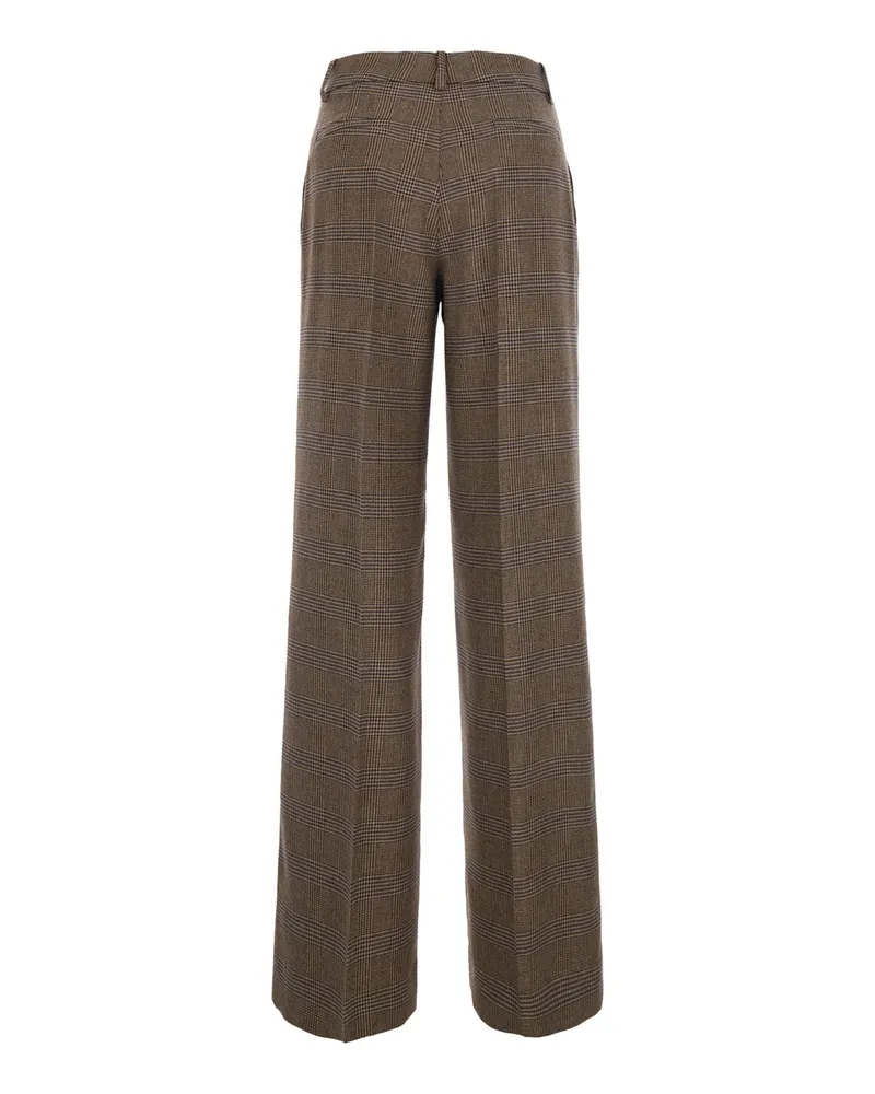 P.A.R.O.S.H. Women's Blazer Check Brown Viscose Trousers Brown