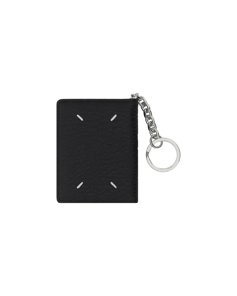 Maison Margiela Women's Black Calf Leather Bos Taurus Keychain Accessory Black