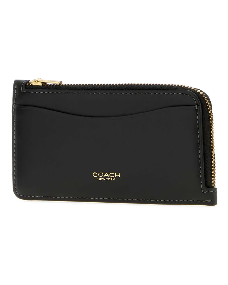 Coach Calf Card Case — Black Black