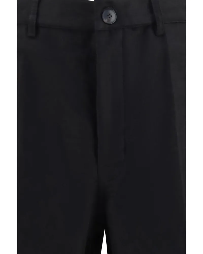 Rick Owens Men's Work Pants Black Ramie; Cotton Trousers 