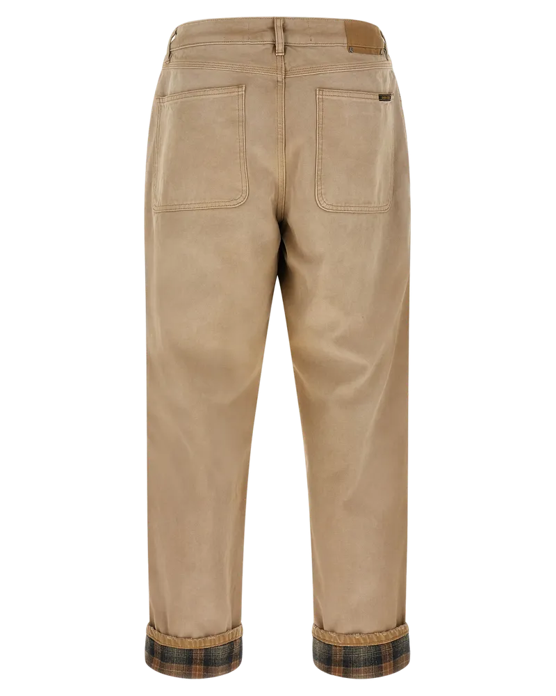 Golden Goose Cotton Vintage Wash Trousers — Beige Beige