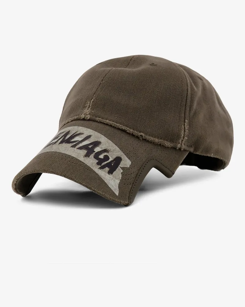 Balenciaga Men Green Cotton Hat Green