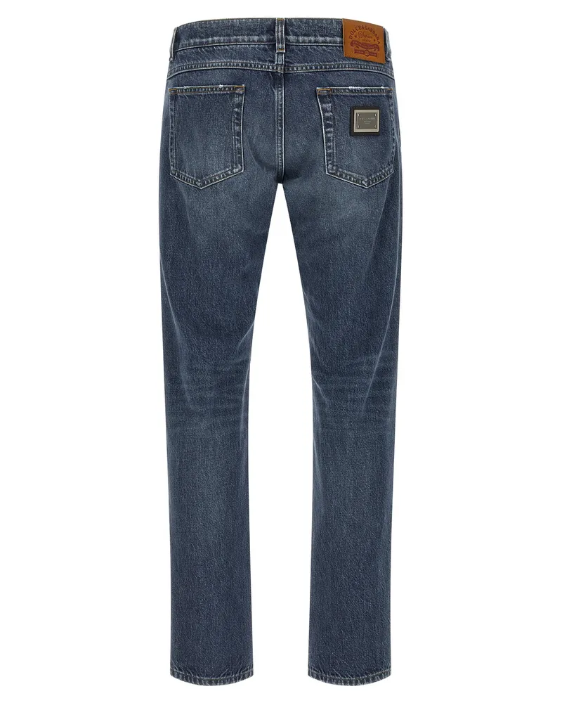 Dolce & Gabbana Stone-Washed Denim Jeans — Blue Blue