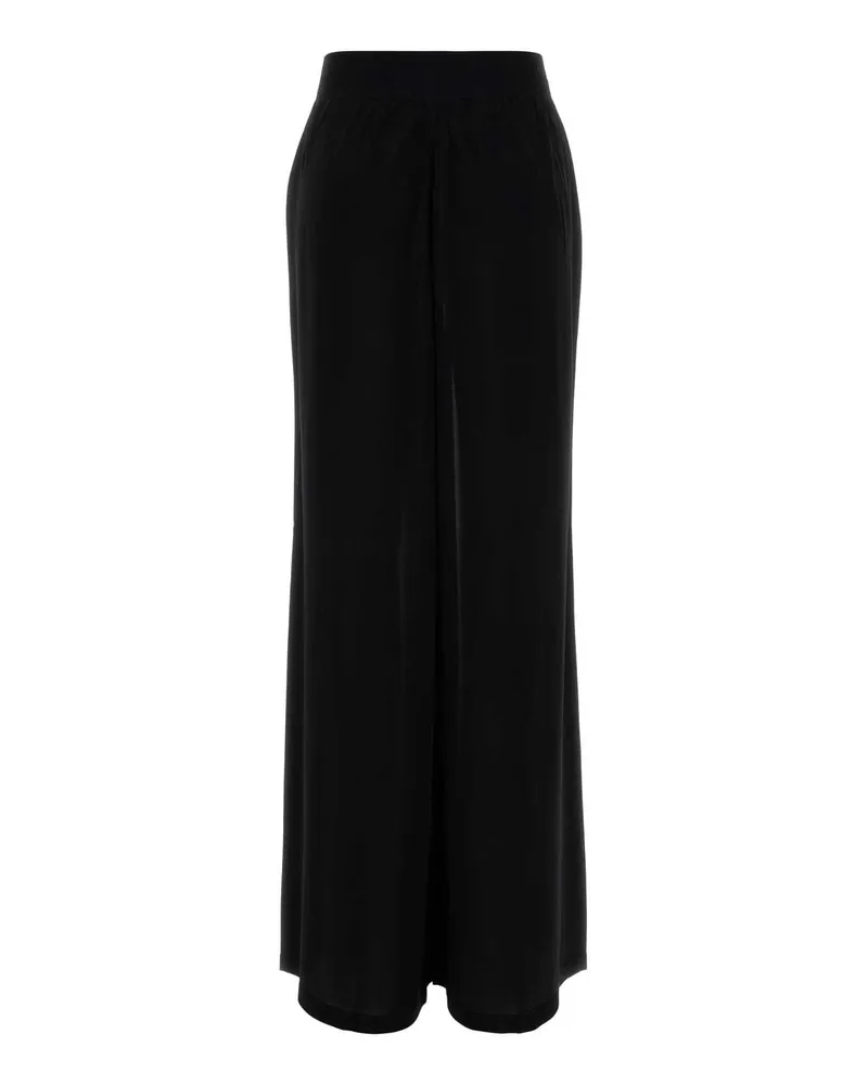 Alaïa Women's Black Viscose Blend Wide-Leg Pant Noiralaia Exterior: Nylon Pantaloni Trousers Black