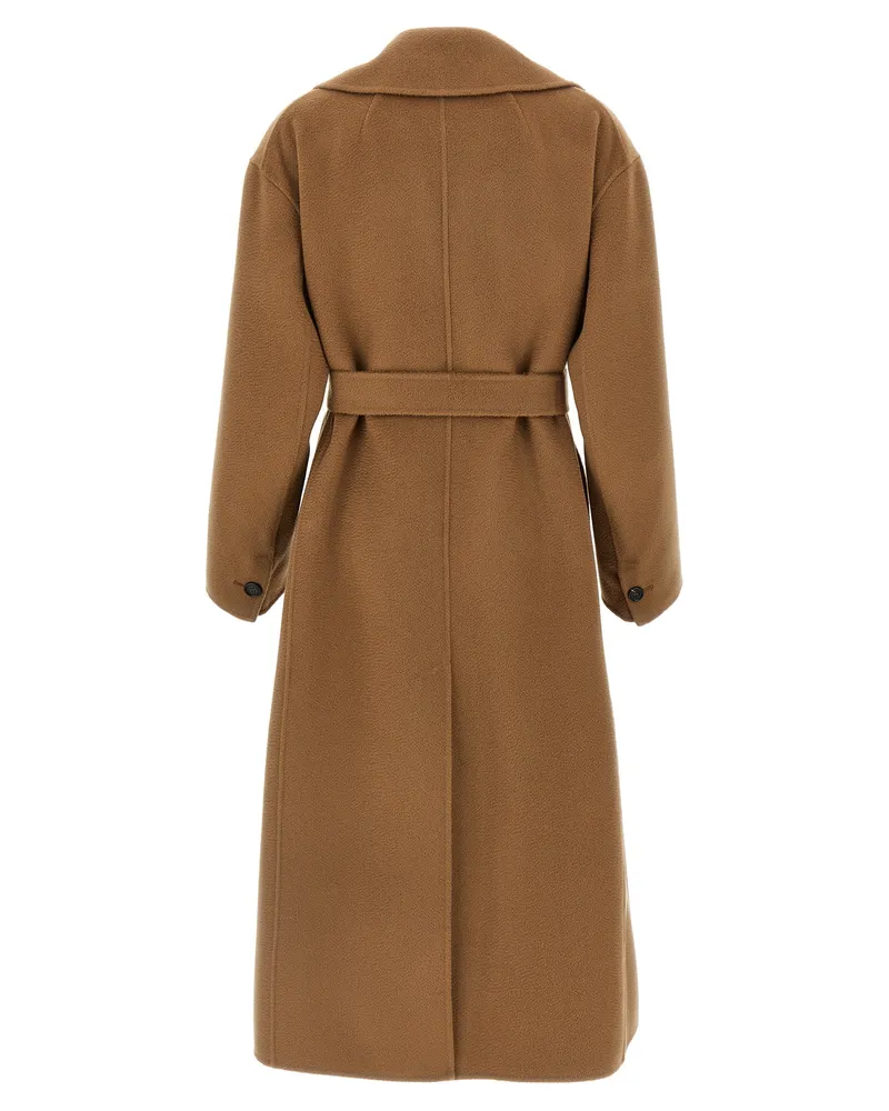 Max Mara Women's Brown Virgin Wool Coat Clothing Brown