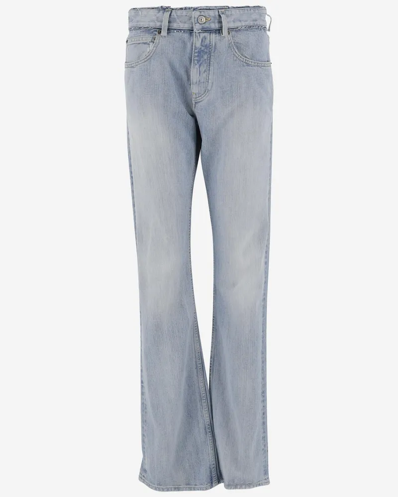 Balenciaga Low-Waist Cotton Denim Jeans — Blue Blue