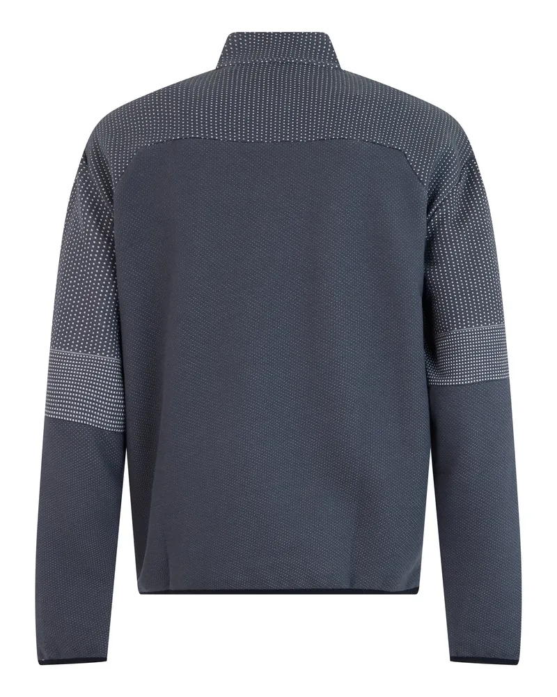 HUGO BOSS Men Sweatshirt With High Collar Dark Grey Polyester Top Gray