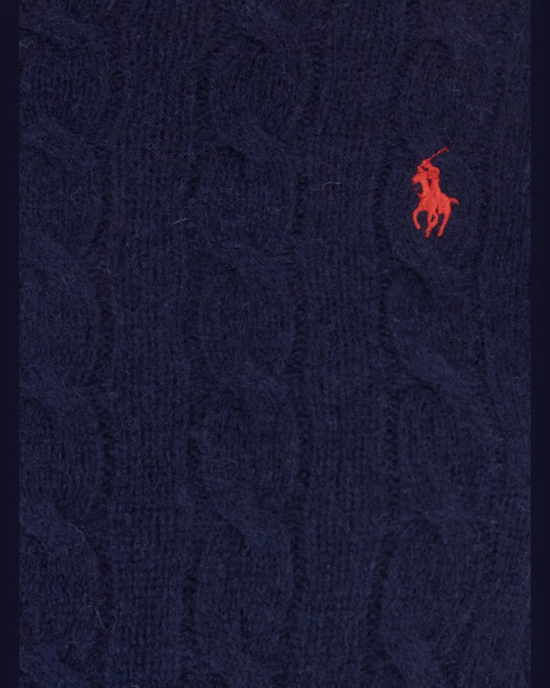 Ralph Lauren Cable Knit Wool-Cashmere Sweater — Navy Navy