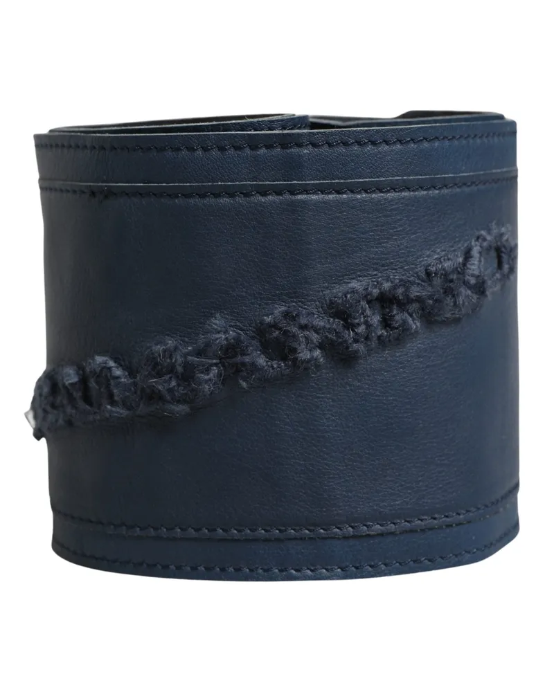 Ermanno Scervino Women's Leather Wide Waist Belt Blue Blue