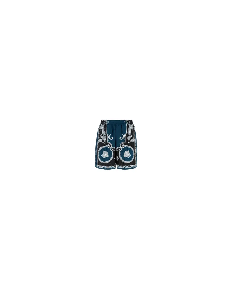 Versace 10222251a16096 5be50 Blackpetrolblue Exterior: Silk Bermuda Short Teal
