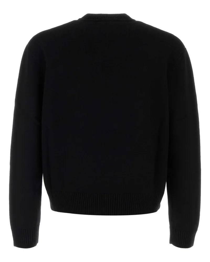 Casablanca Paris Men's Black Wool Sweater Kawaiitennisboy Exterior: Merino Maglieria Black