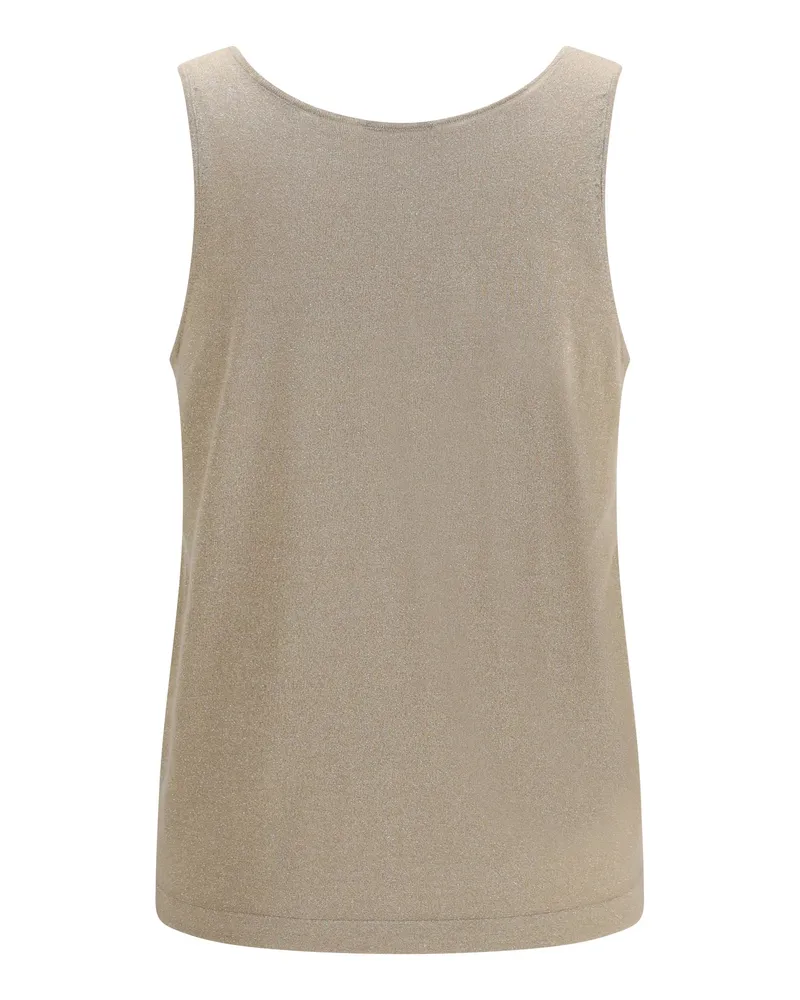 Brunello Cucinelli Women's Tank Top Luminous Knit Brown Brown
