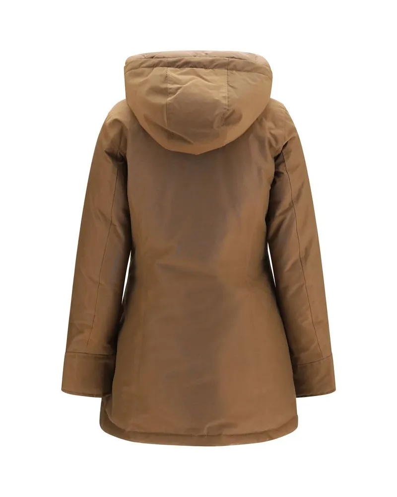 Woolrich Hooded Down Parka — Brown Brown