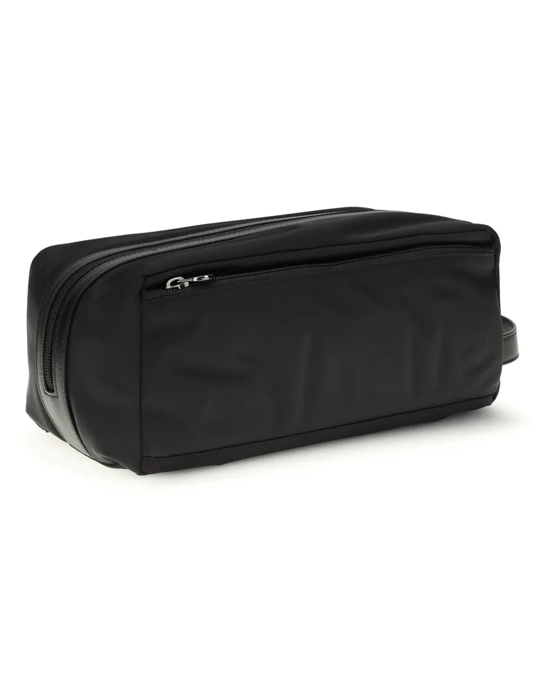 Kiton Men's Beauty Case Black Nylon Wash Bags Black