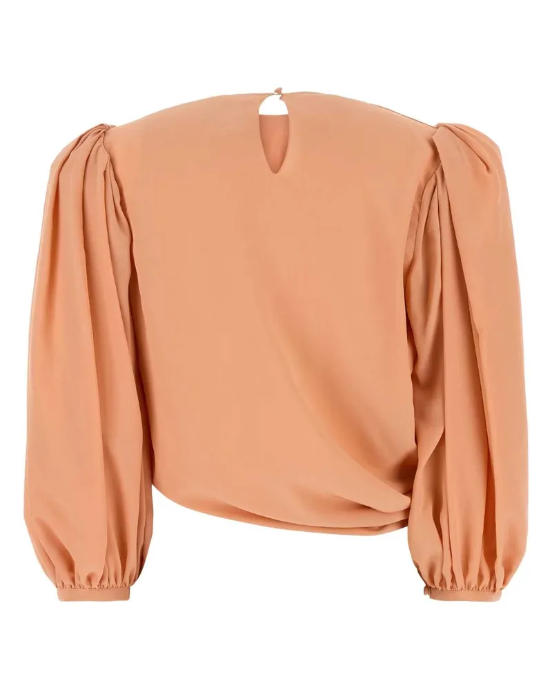 Chloé Women's Draped Silk Crepe Blouse Pink Pink