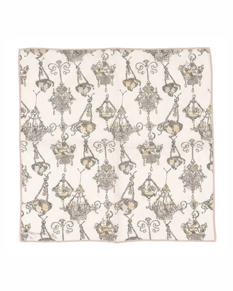 Givenchy Men's Bicolor Silk Pocket Square Accessory Beige