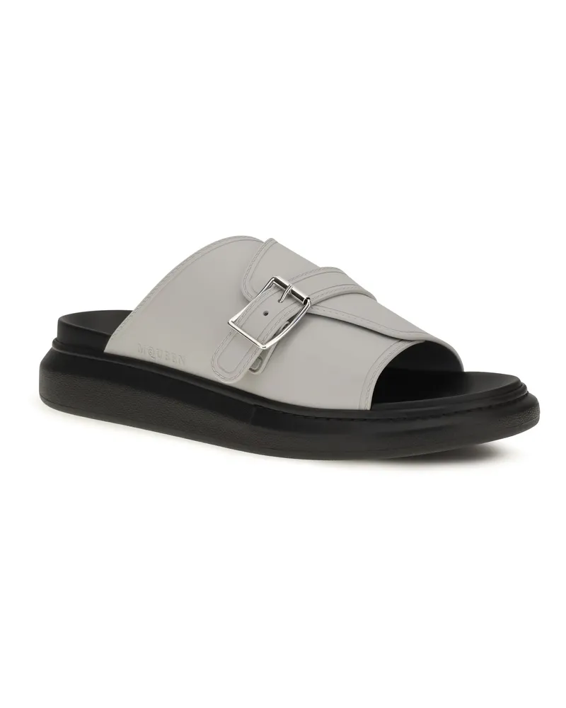 Alexander McQueen Men's Buckle Slide Sandals Ash Grey Trainers Sneaker Gray