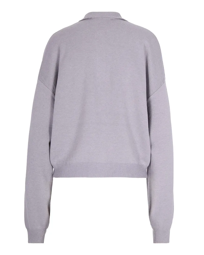 ROTATE Birger Christensen Women's Polo Slinky Knit Light Grey Alloy (light Grey) Modal Tops Gray
