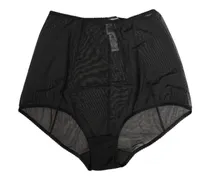 High-Waist Mesh Sheer Shapewear Bodysuit — Black