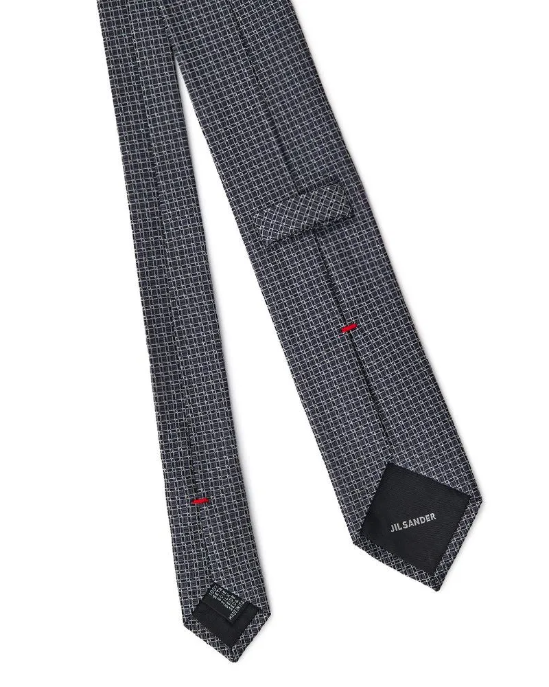 Jil Sander Men's Gray Silk Tie Gray