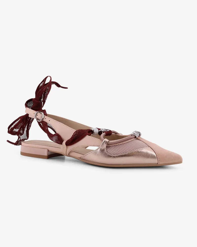Pinko Women's Ballerina Gianira Leather Beige Shoes Beige