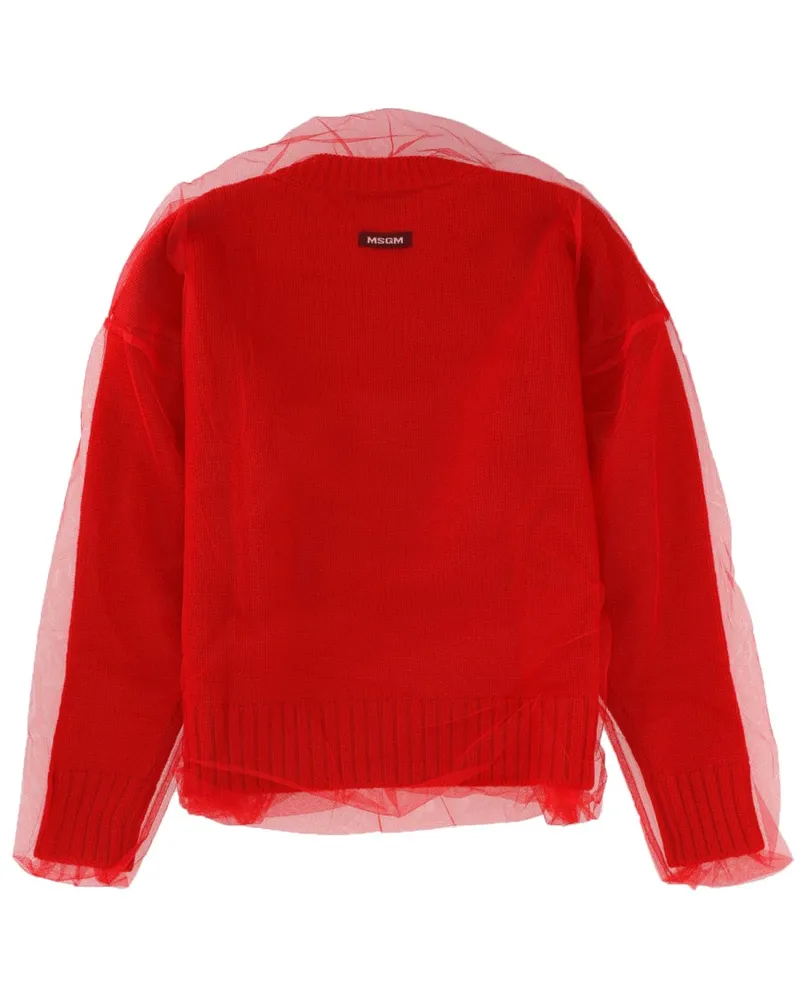MSGM Merino Wool Sweater — Red Red