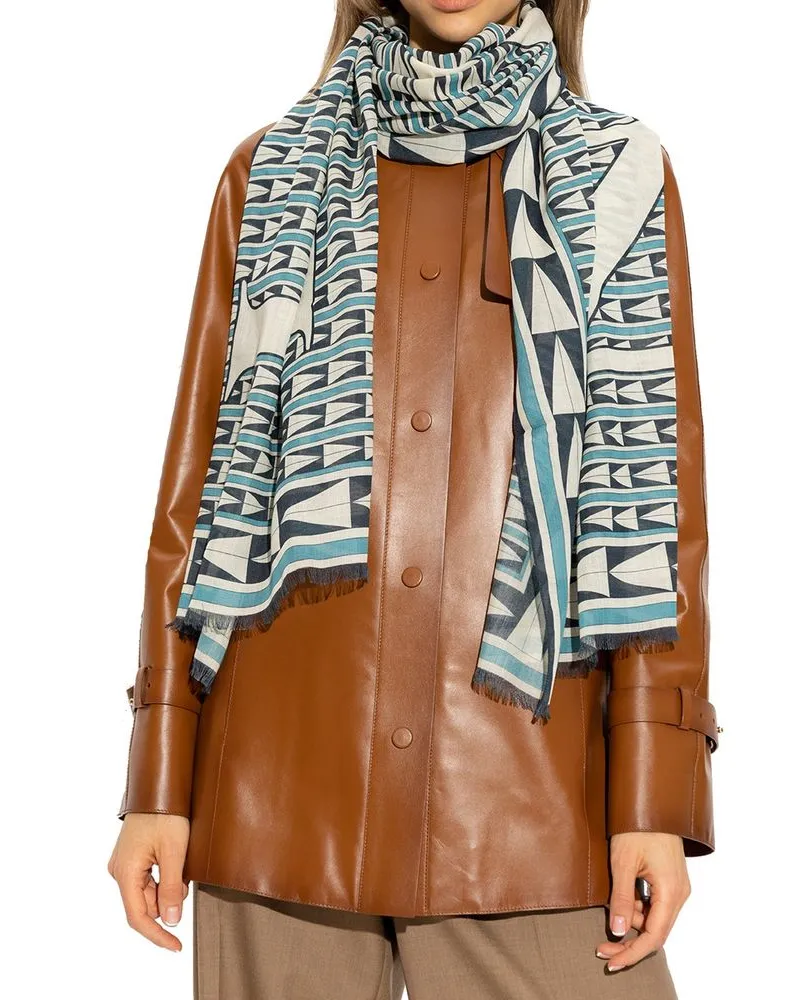 Lanvin Women's Blue Wool Scarf Blue
