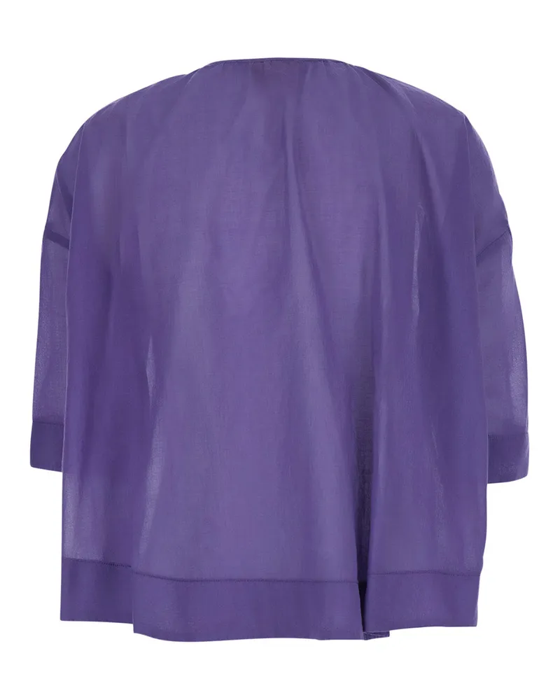 ..,merci Women's Blouse V-Neck Violet Viscose Blouses Shirt Purple