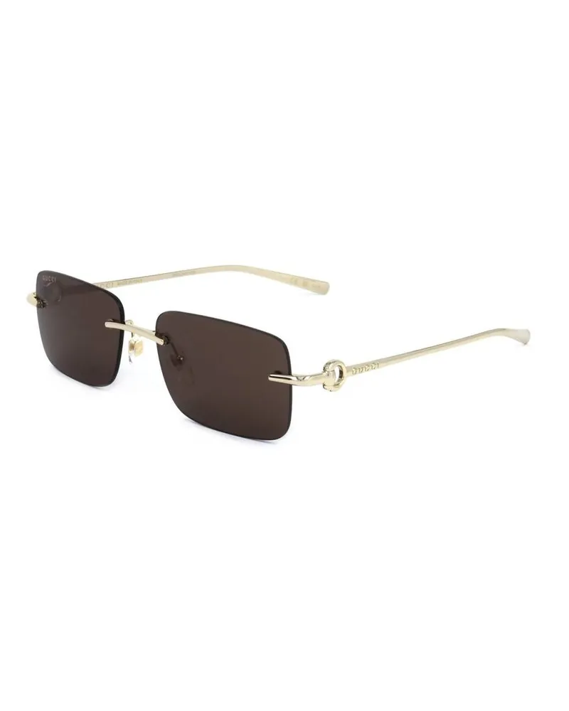 Gucci Men's Sunglasses Gold-Brown Metal Gold