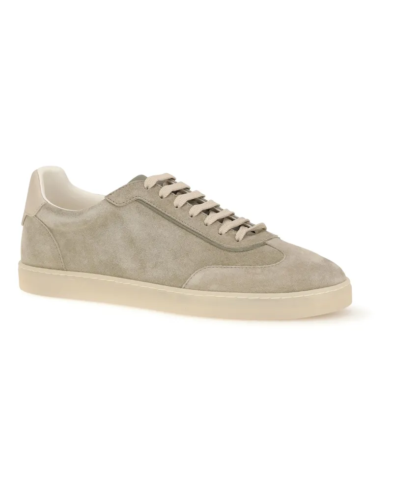 Brunello Cucinelli Men's Suede Sneakers Army Washed Army