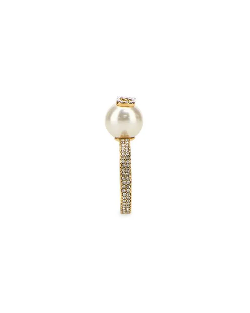 Valentino Garavani Women's Gold Metal Vlogo Signature Ring Oro18creamcrystalsilvershade Anelli Rings Oro18creamcrystalsilvershade