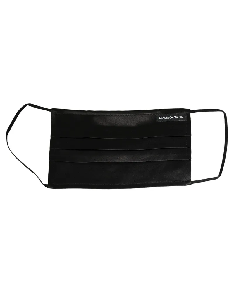 Dolce & Gabbana Silk Pleated Face Mask — Black Black